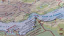 Map showing the Gulf of Oman and Strait of Hormuz