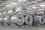 Rolls of aluminium stacked in a factory 