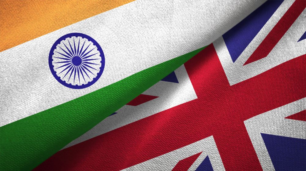 UK India flags