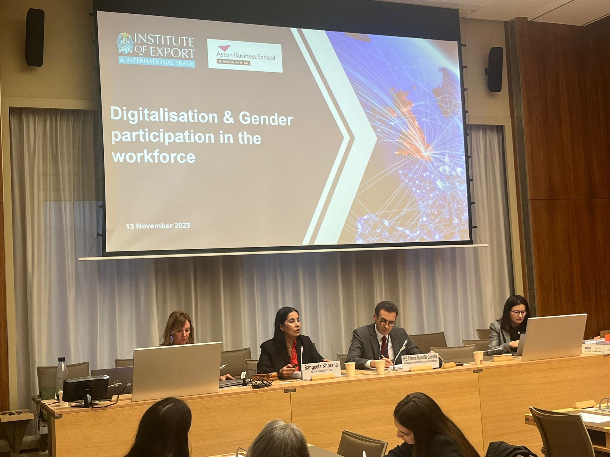 Dr Sangeeta Khorana presenting talk