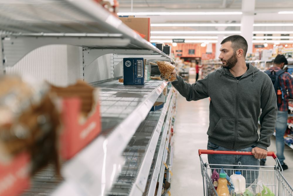 empty supermarket shelves