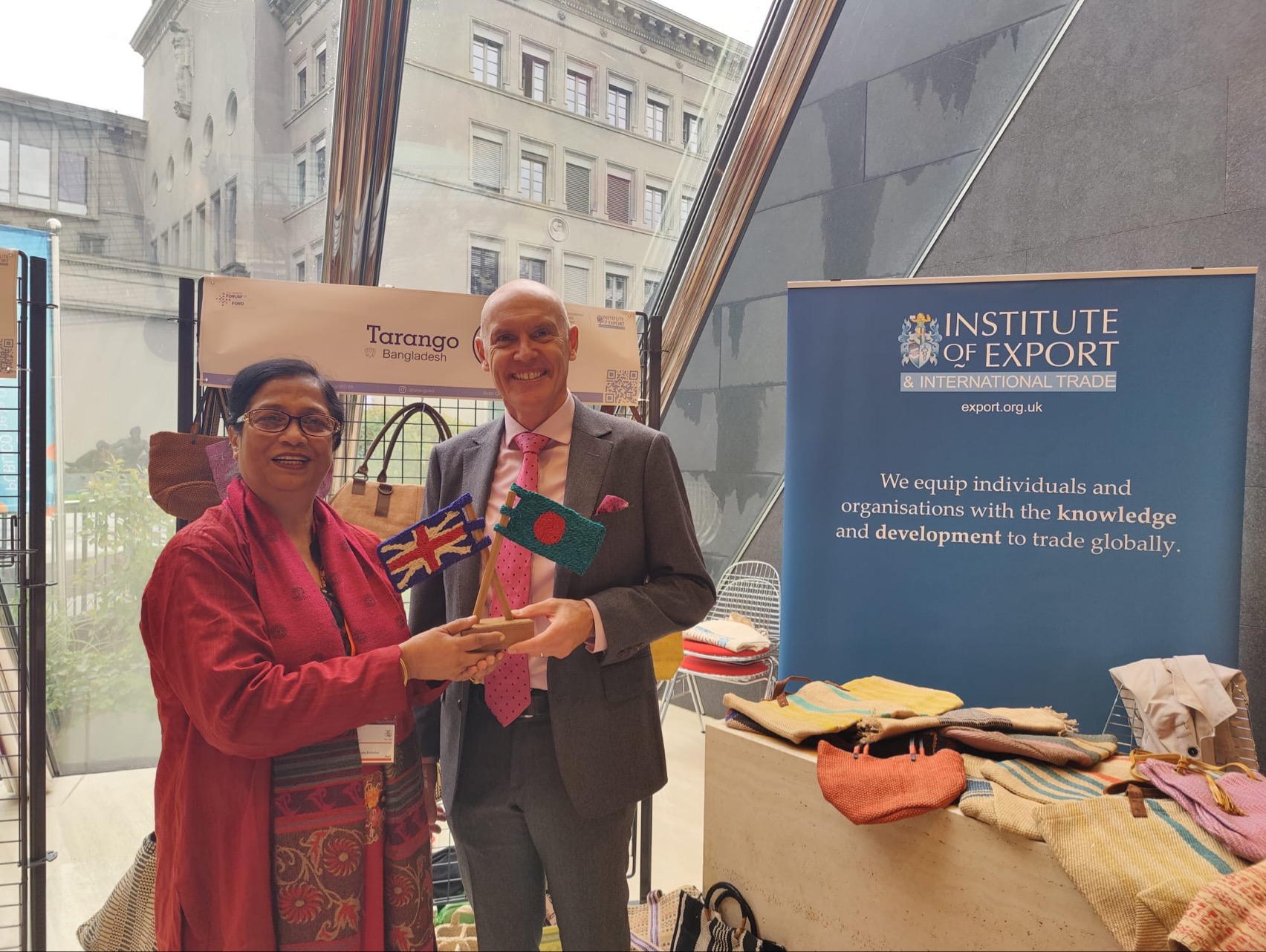 Marco Forgione IOE&IT director with SheTrades Kohinoor Yeasmin